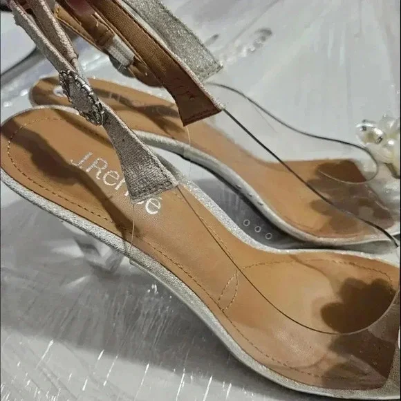 J.Renee Drisana Clear Ivory Slingback Heels w/ Pearl Detail - Picture 10 of 10